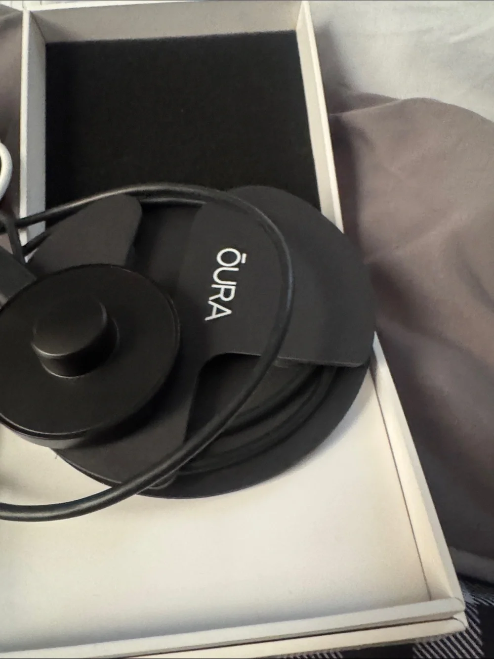 Oura Black Magnetic Charging Dock with Branded Cable